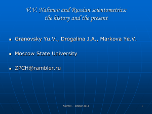 v.v. nalimov and russian scientometrics