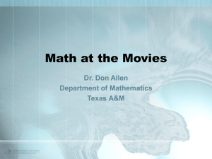 Math at the Movies - Department of Mathematics
