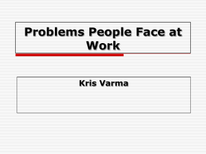 Problems People Face at Work - Institute of Sathya Sai Education