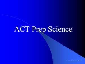 ACT Prep science - Cornerstone Christian Academy