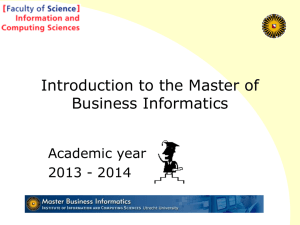 Introduction to the Master of Business Informatics