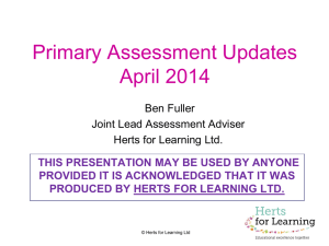 Primary assessment updates - April 2014