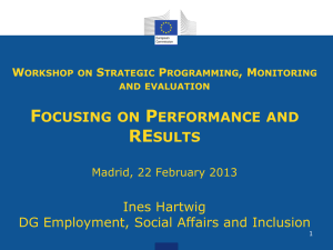 Workshop on Strategic Programming, Monitoring and evaluation