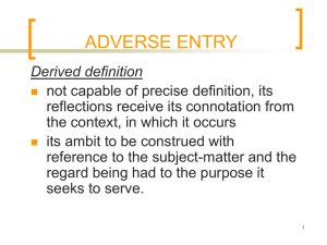 1.4 - Adverse Entry