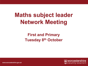 Maths subject leader Network Meeting-autumn 2013