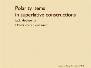 Negative Polarity Items in Superlative Constructions