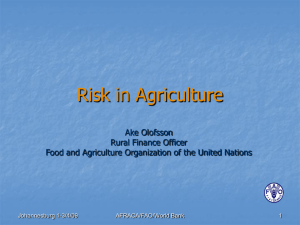 risk in agriculture - Rural Finance Learning Center
