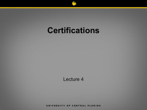 Certifications