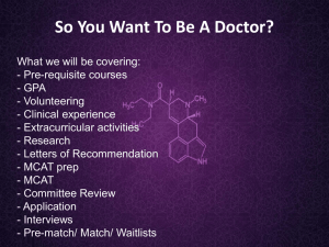 to open the "Medical School Requirements" - Pre