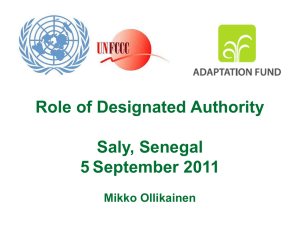 Role of Designated Authority