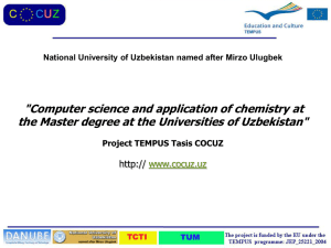 Presentation by Professor Kudratillo Fayazov, National University of