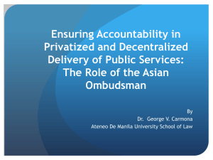 Ensuring Accountability in Privatized and Decentralized Delivery of