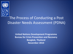 Post Disaster Needs Assessment