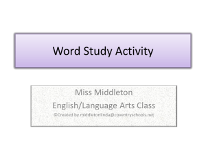 Word Study Activity