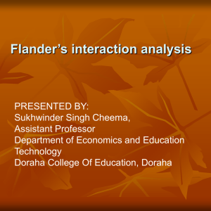 Procedure of Flander`s Interaction Analysis
