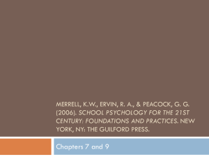 School psychology for the 21st century: Foundations and