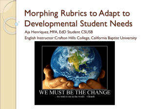 Morphing Rubrics - California Association for Developmental