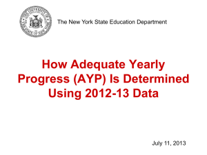 (AYP) is determined Using 2012-13 Data July 2013