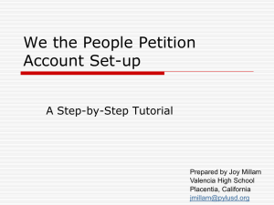 We the People Account Set-up