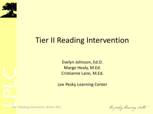 Tier 2 Reading Interventions - Idaho Training Clearinghouse