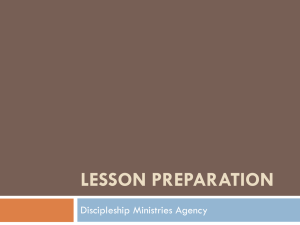 Lesson Preparation - Discipleship Ministries Agency