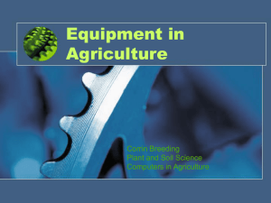 Equipment in Agriculture