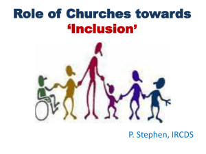 10.Role of Churches in Mainstreaming / Inclusion – PowerPoint
