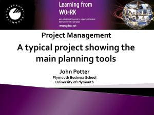 A typical project showing the main planning tools