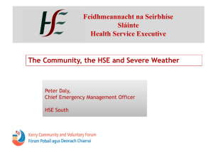 The Community, the HSE and Severe Weather