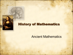 "Ancient Mathematics" Power Point