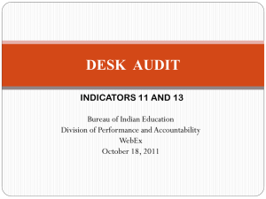 DESK AUDIT - Bureau of Indian Education