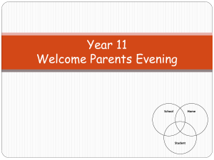 Year 11 welcome evening 2014