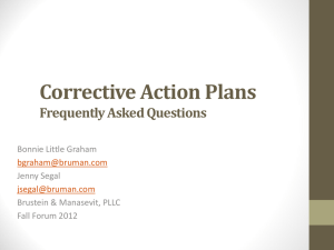 Corrective action plans