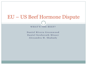 EU – US Beef Hormone Dispute - International Trade Relations