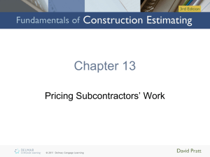 Chapter 13: Pricing Subcontractors` Work
