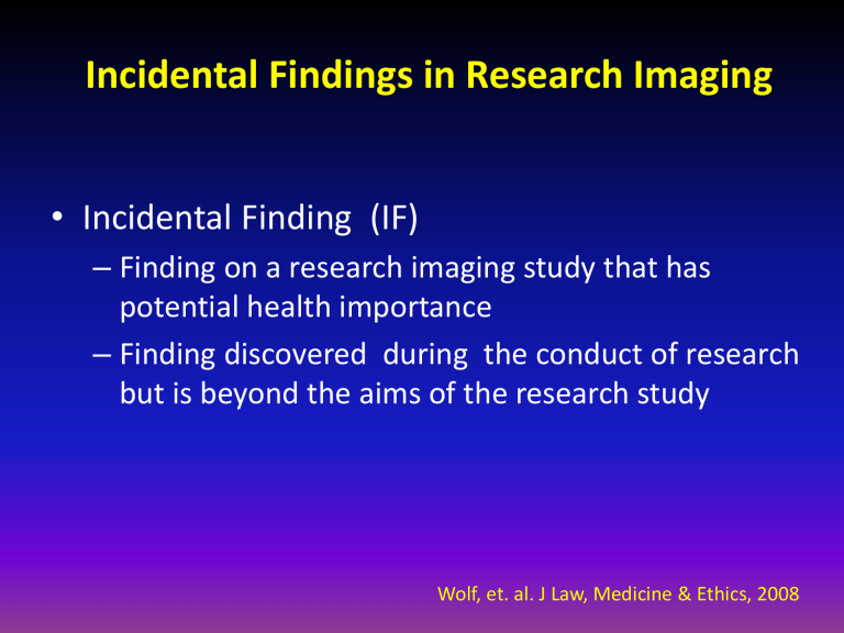 incidental findings research definition