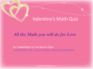 Valentine`s Math Quiz: All The Math You Will Do For