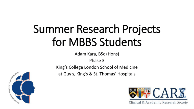 research projects for mbbs students