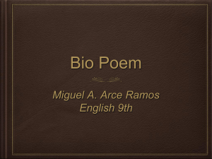 Bio Poem - Professor Arce`s ESL