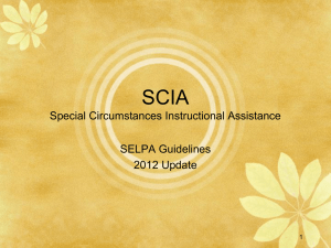 Special Circumstance Instructional Assistance
