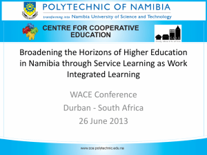 WACE 2013 presentation - Centre for Cooperative Education