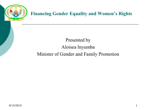 Ms. Aloisea Inyumba, Minister of Gender and Family Promotion
