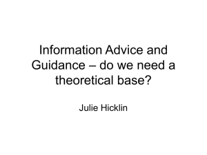 Information, Advice and Guidance (IAG)