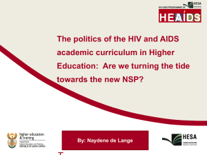 integration of HIV/ AIDS into the curriculum