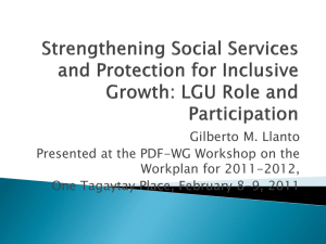 Strengthening Social Services and Protection for Inclusive Growth