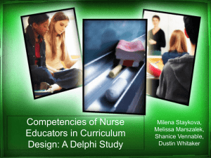 Competencies of Nurse Educators in Curriculum Design: A Delphi