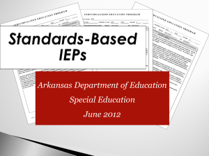 Standards based IEPs - ADE Special Education