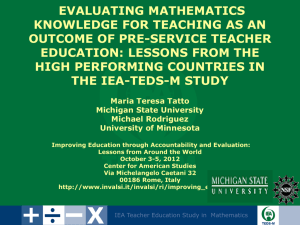 Teacher Education and Development Study in Mathematics