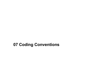 Coding Conventions: Best Practices
