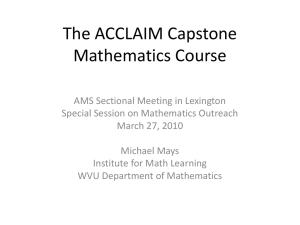 The ACCLAIM Capstone Mathematics Course